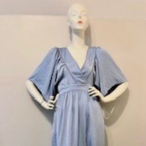 NWOT Blue flutter sleeve maxi dress (M)